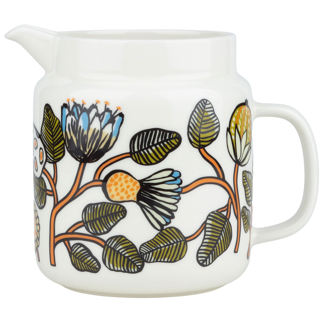 Marimekko Marimekko Tiara kande 1,25 liter, hvid/grøn/orange – produktbillede (Kande)