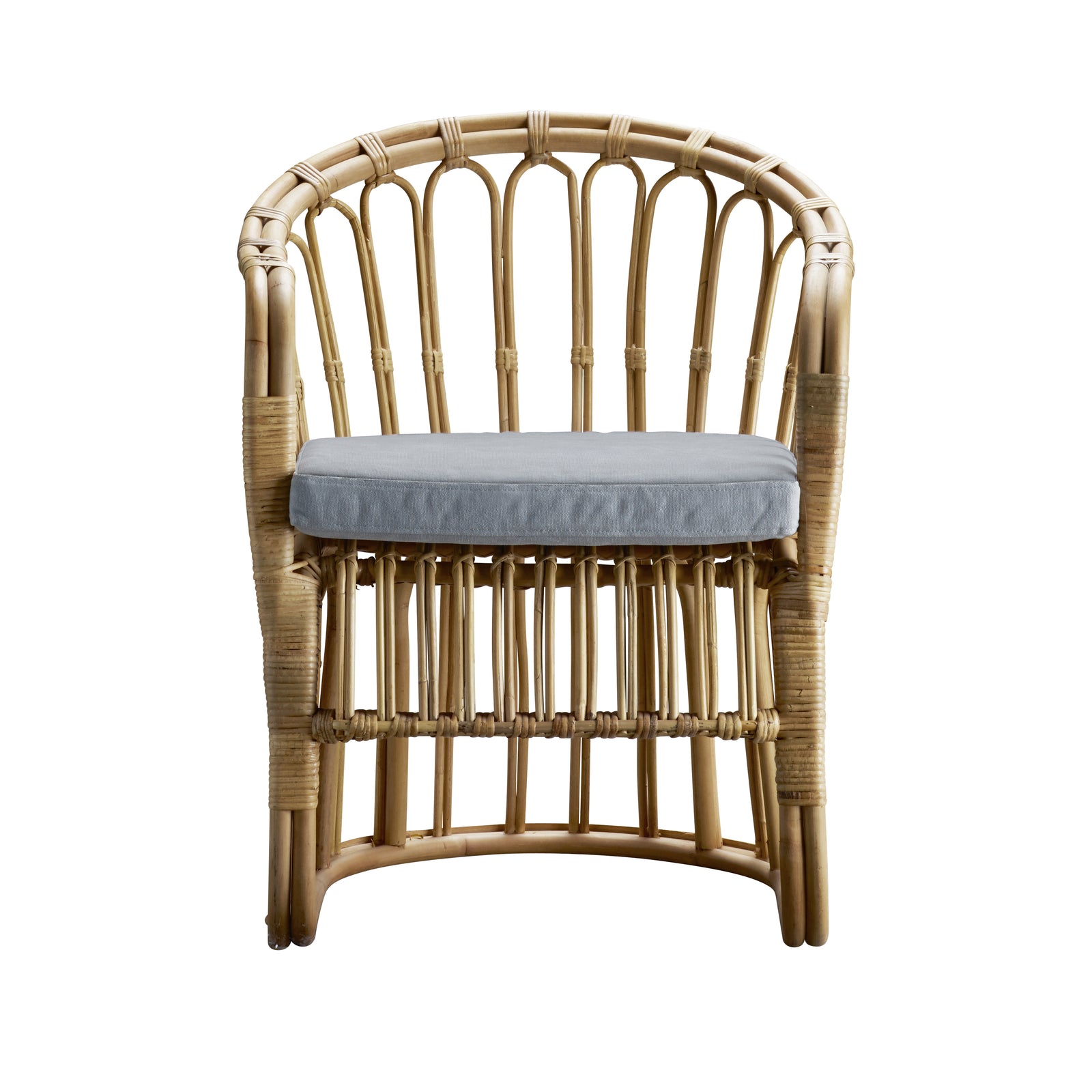 Produktbillede af TINE K HOME STOL RATTAN INKL HYNDE GRÅ 85 i premium kvalitet