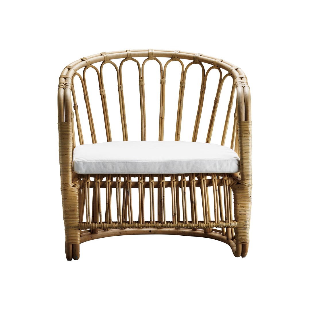 Produktbillede af TINE K HOME LOUNGE STOL RATTAN INKL HYNDE HVID 82 i premium kvalitet