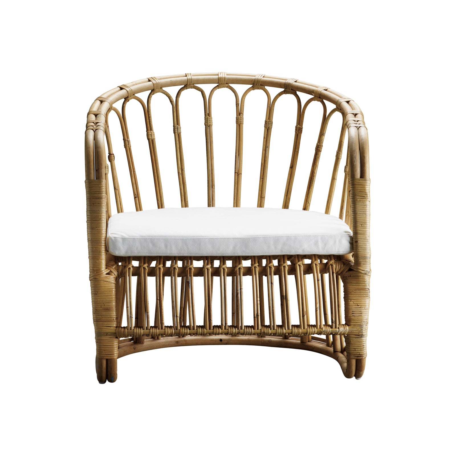 Produktbillede af TINE K HOME LOUNGE STOL RATTAN INKL HYNDE HVID 82 i premium kvalitet