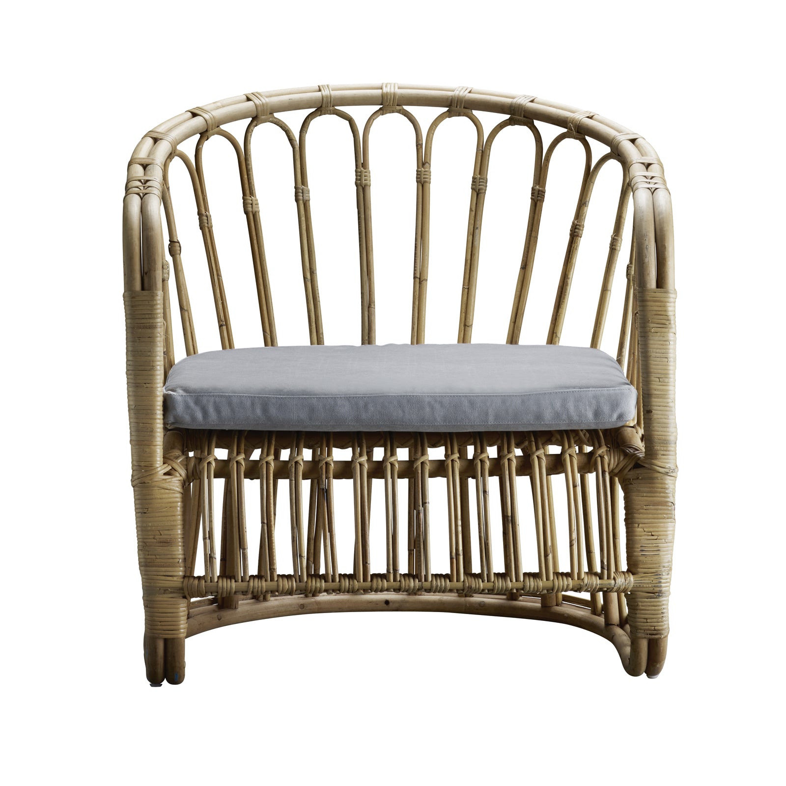 Produktbillede af TINE K HOME LOUNGE STOL RATTAN INKL HYNDE GRÅ 82 i premium kvalitet