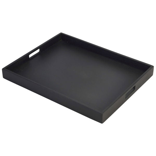 Produktbillede af Solid Black Butlers Tray 49 x 38.5 x 4.5cm på tilbud – premium kvalitet og detaljer