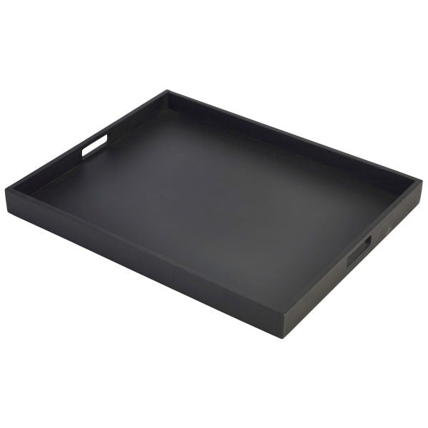 Produktbillede af Solid Black Butlers Tray 53.5 x 42.5 x 4.5cm på tilbud – premium kvalitet og detaljer