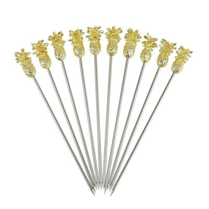 Produktbillede af Ananas Garnish Drinkspind Pk10 Guld på tilbud i brug