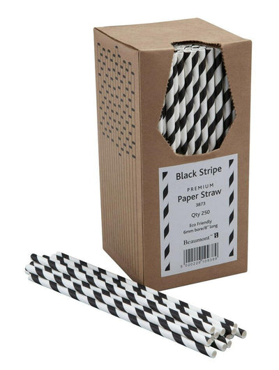 Papirsugerør 20cm 6mm Sort & Hvid Stribet Pk 250 ✔ Kæmpe udvalg i  Beaumont ✔ Billig fragt og hurtig levering 2 - 5 hverdage - Varenummer: BAR-12481 / Ean: '5020229109389 på lager - Udsalg på Barudstyr | Cocktailtilbehør | Sugerør Spar op til 56% - Over 857 kendte brands på udsalg