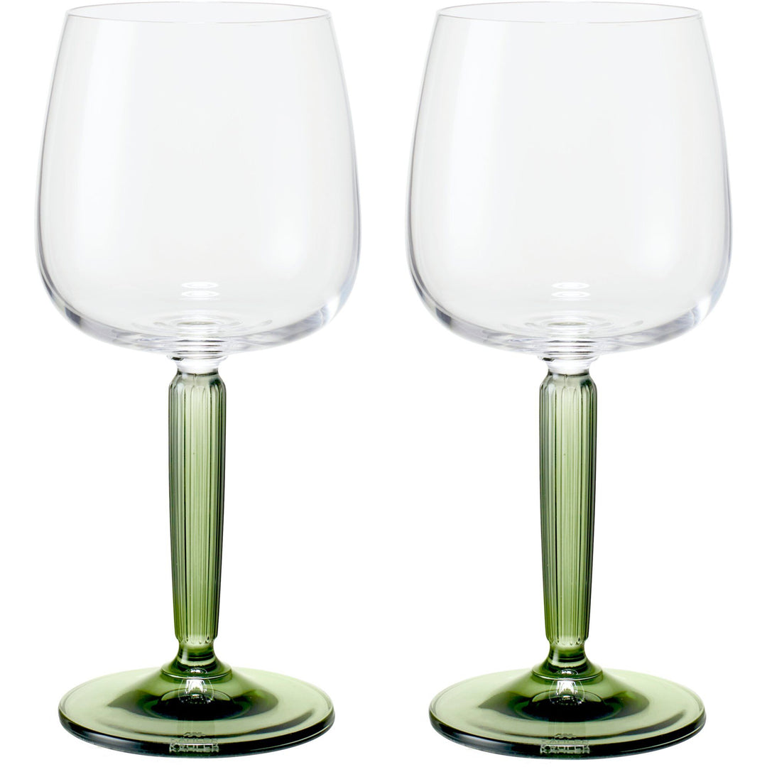 Kähler Kähler Hammershøi hvidvinsglas, 35 cl, Ø 8,5 cm, 2 stk, grøn ❤ produktfoto (Hvidvinsglas)