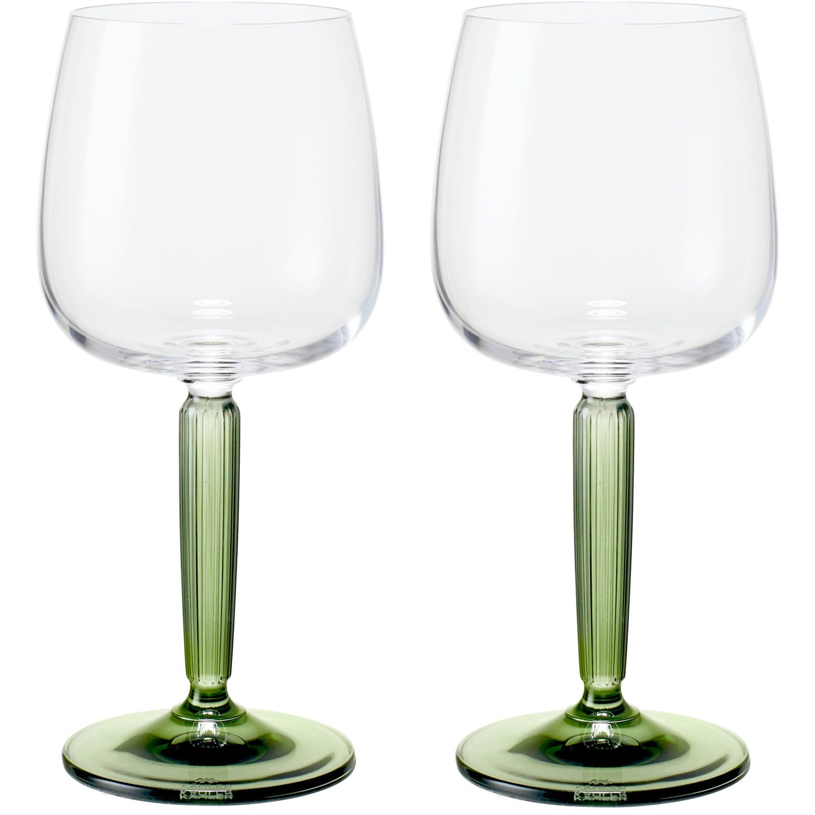 Kähler Kähler Hammershøi hvidvinsglas, 35 cl, Ø 8,5 cm, 2 stk, grøn ❤ produktfoto (Hvidvinsglas)