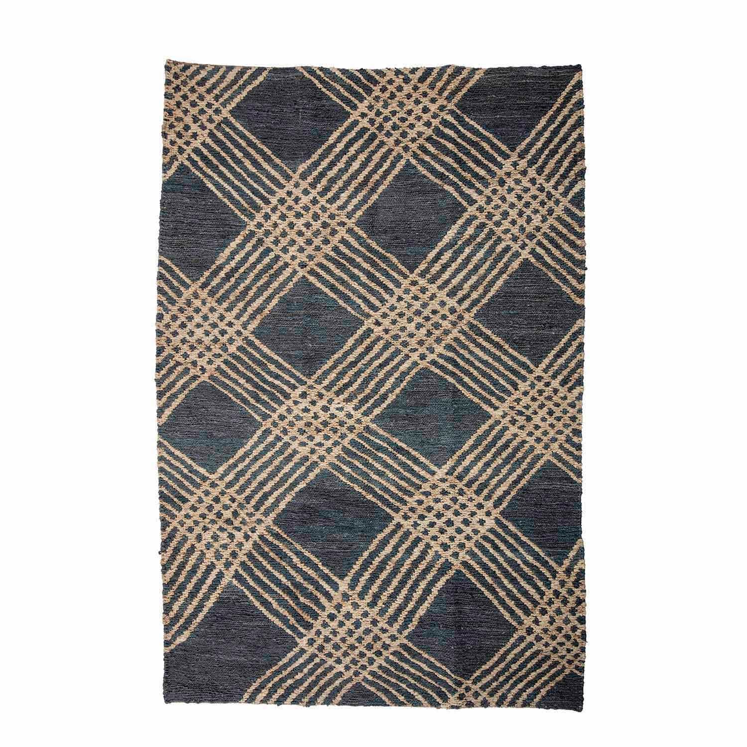 Produktbillede af BLOOMINGVILLE Cat gulvtæppe rektangulær sort/natur jute 245x150 i premium kvalitet