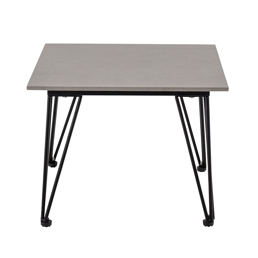 Produktbillede af BLOOMINGVILLE Mundo sofabord kvadratisk gråt beton og sort metal 55x55 i premium kvalitet