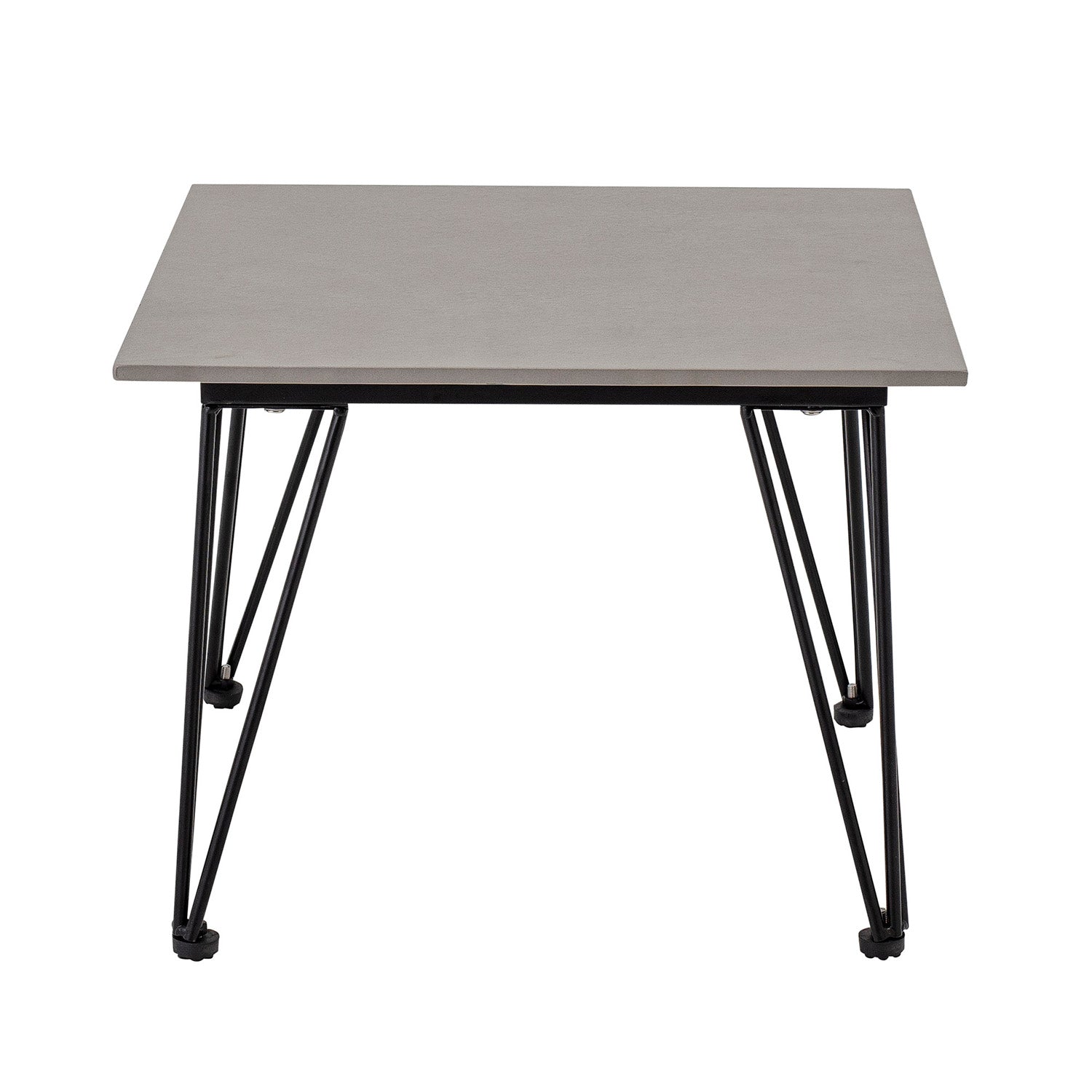 Produktbillede af BLOOMINGVILLE Mundo sofabord kvadratisk gråt beton og sort metal 55x55 i premium kvalitet