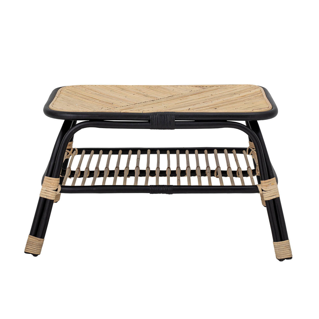 BLOOMINGVILLE Loue sidebord m. hylde rektangulær sort/natur rattan 79x54