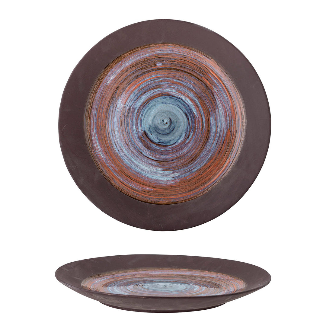 Produktbillede af CREATIVE COLLECTION Maes dekorationsbakke blå og brun stentøj i premium kvalitet