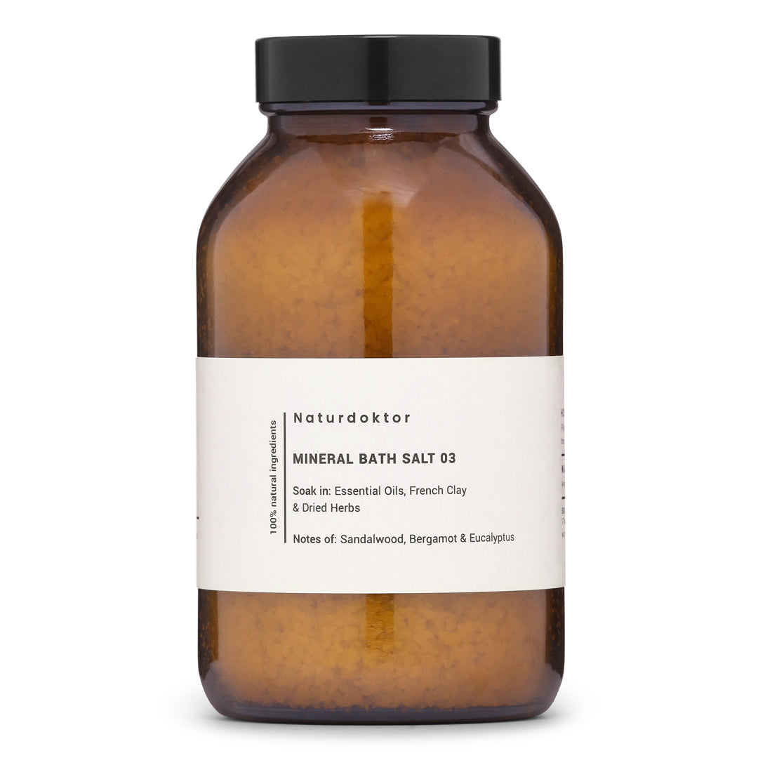 Produktbillede af Naturdoktor badesalt 03 Mineral badesalt Sandeltræ bergamot & eukalyptus 500g på tilbud i høj kvalitet