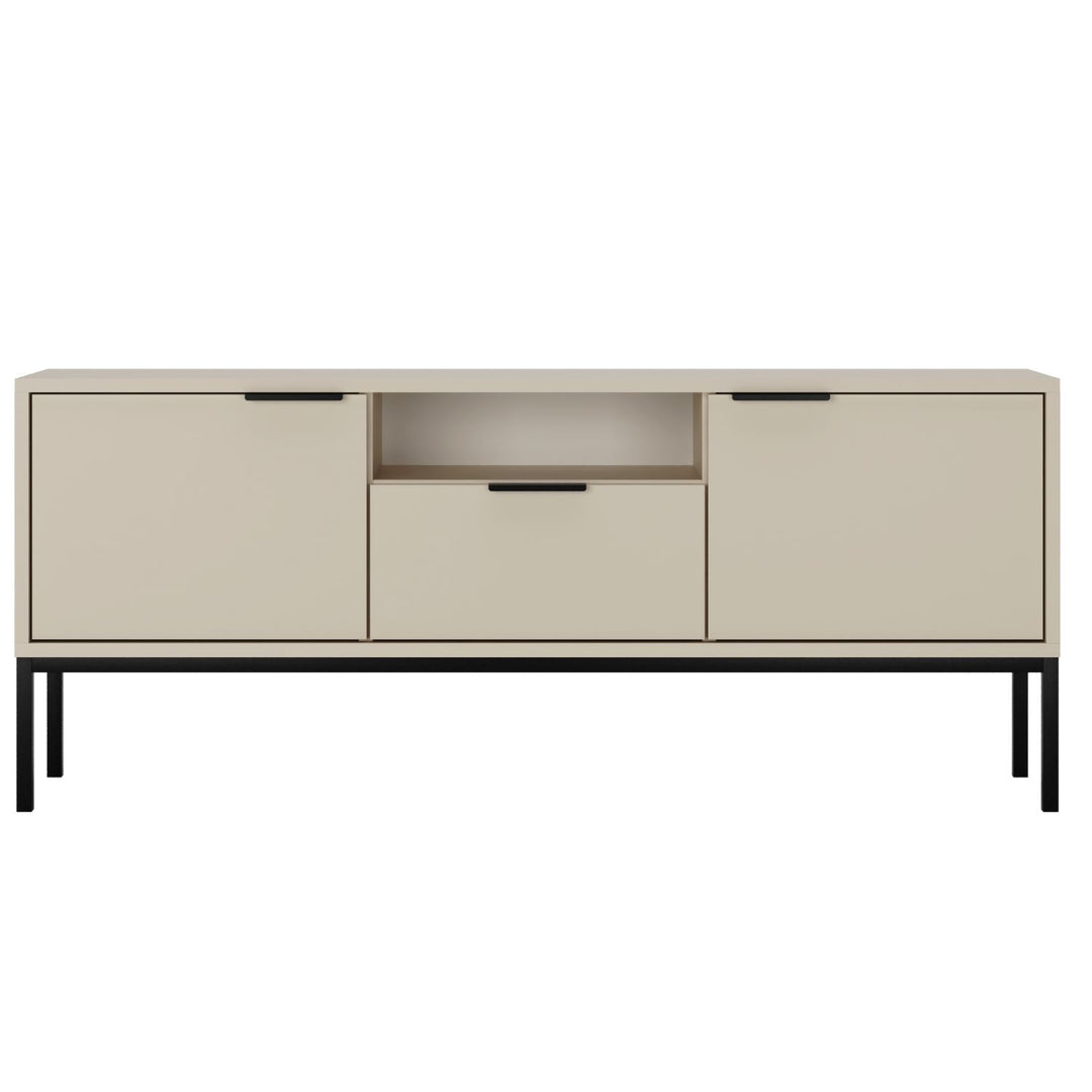 KOCOT Austin TV-bord 135 m. 2 låger 1 hylde 1 skuffe kashmir laminat og sort stål 135x33