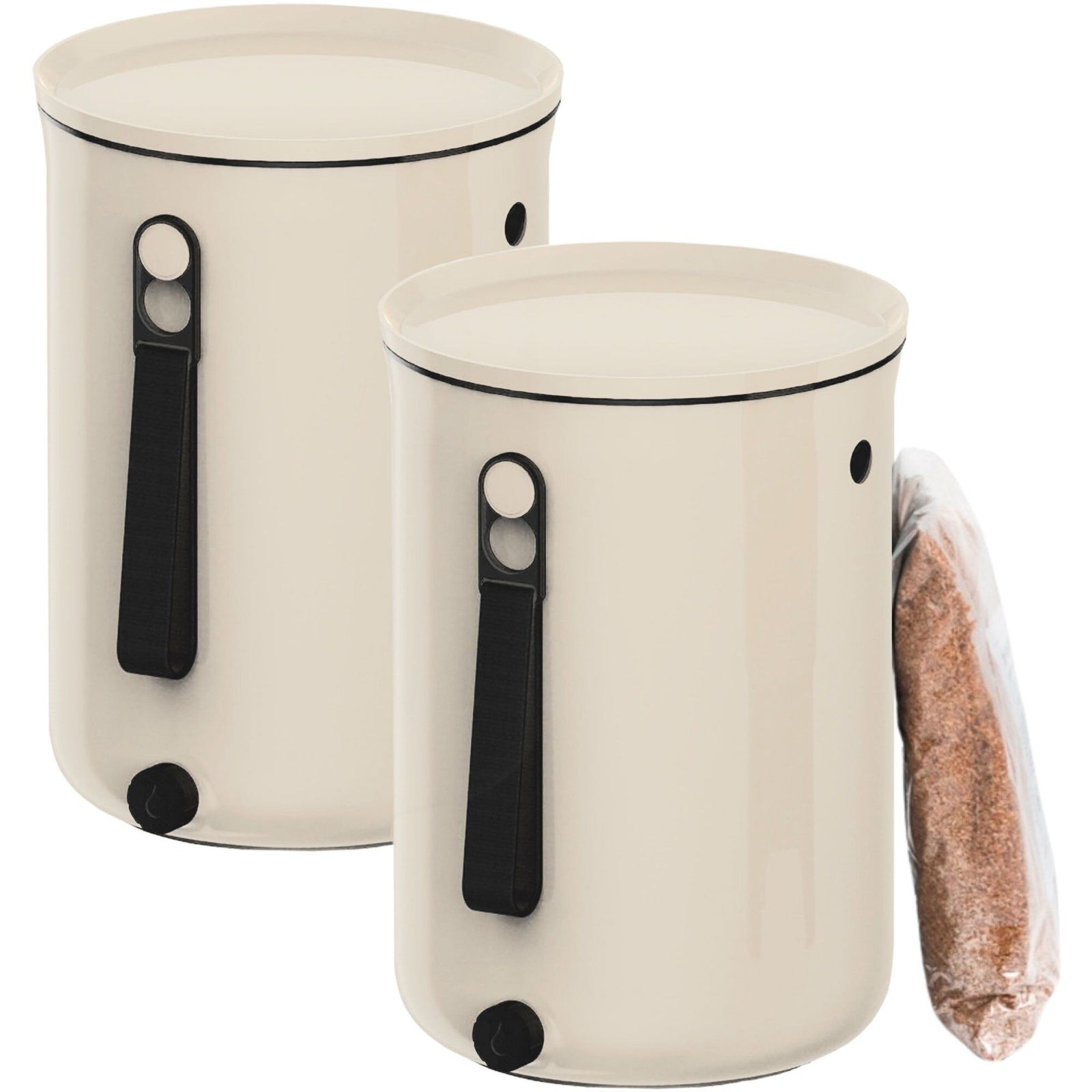 Bokashiworld sweden Bokashiworld sweden 2.0 Køkkenkompost Startsæt Cremehvid – produktbillede (Affaldsspand)