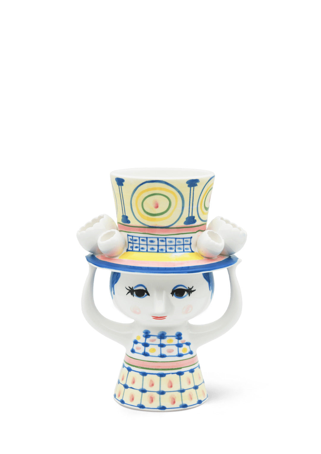 Produktbillede af Bjørn Wiinblad Wiinblad vase Dame med hat H20.5 cm i premium kvalitet