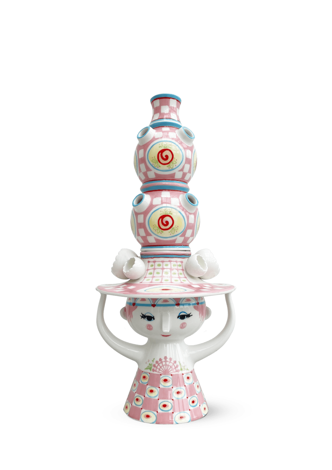 Produktbillede af Bjørn Wiinblad Wiinblad Dame med hat Vase H50 cm pink i premium kvalitet