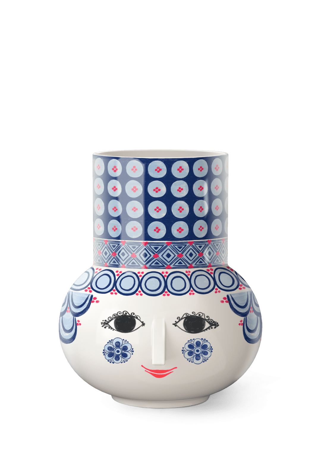 Produktbillede af Bjørn Wiinblad Wiinblad Olga Vase H20 cm blå i premium kvalitet