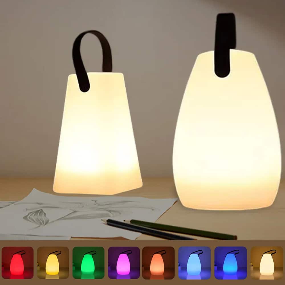 Produktbillede af Køb Bordlampe LED med hank firkantet eller oval RGB farveskift firkantet på tilbud