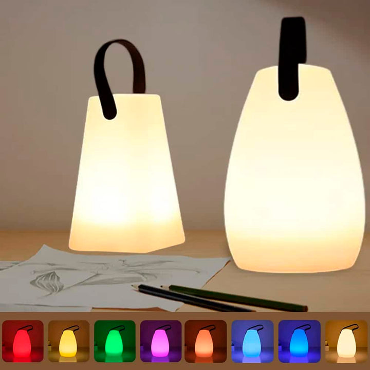 Produktbillede af Køb Bordlampe LED med hank firkantet eller oval RGB farveskift firkantet på tilbud