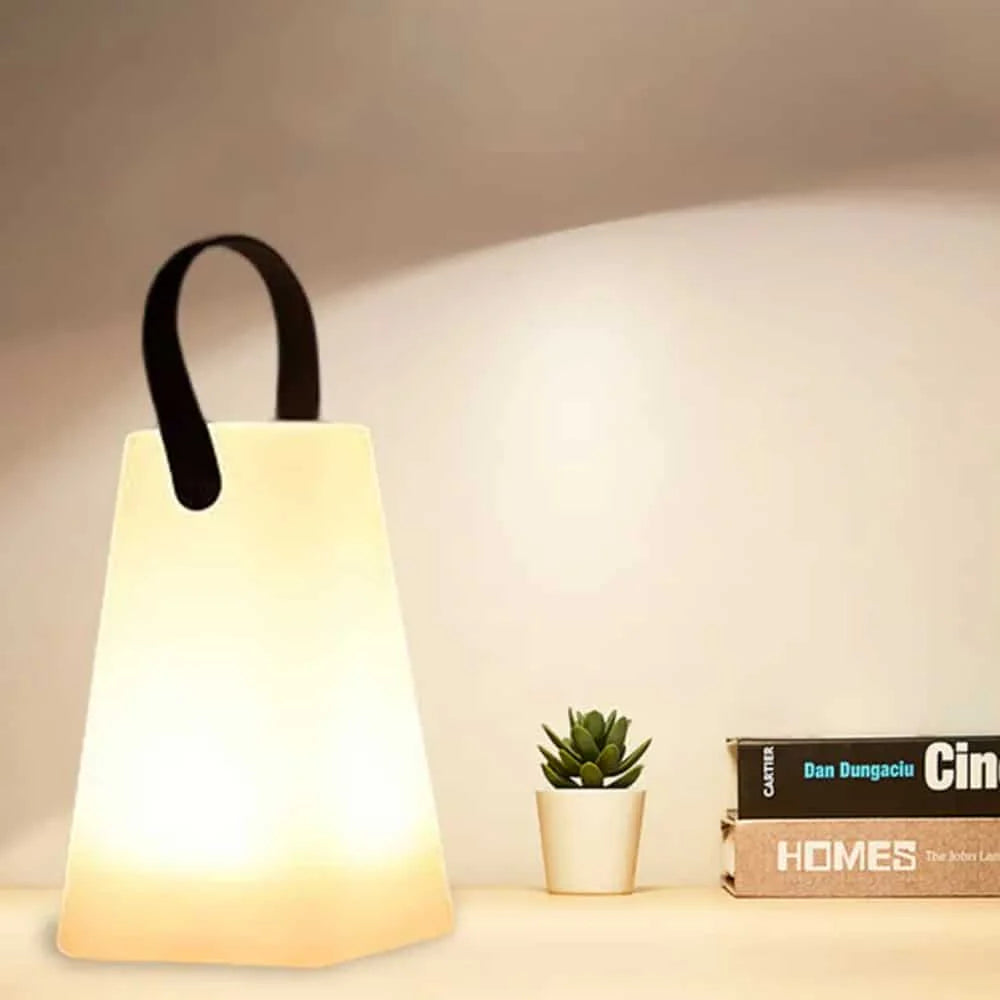 Bordlampe LED med hank firkantet eller oval RGB farveskift firkantet