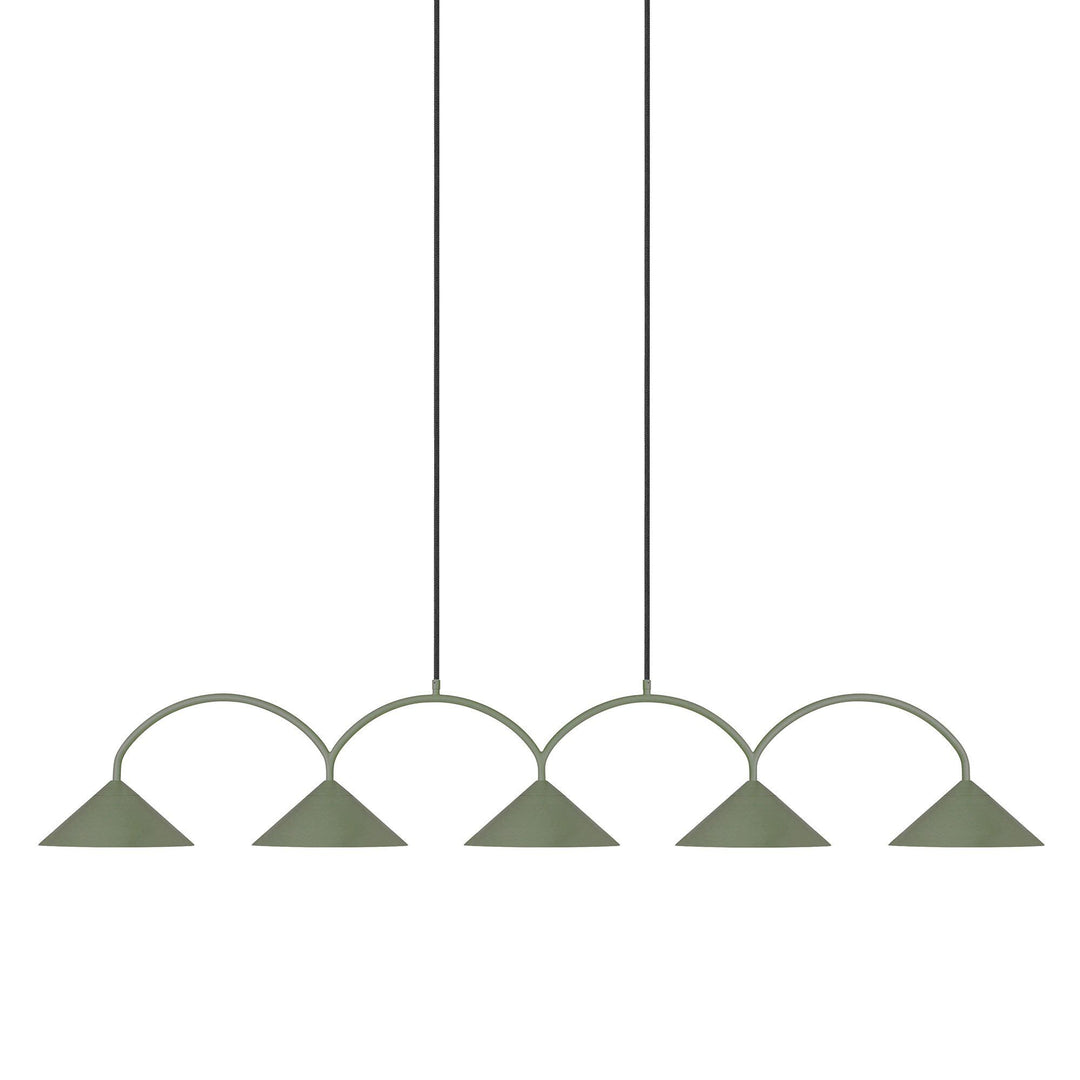 Globen lighting Globen lighting Pendel Curve 5 lampe, grøn – vinkelbillede (Lampe)