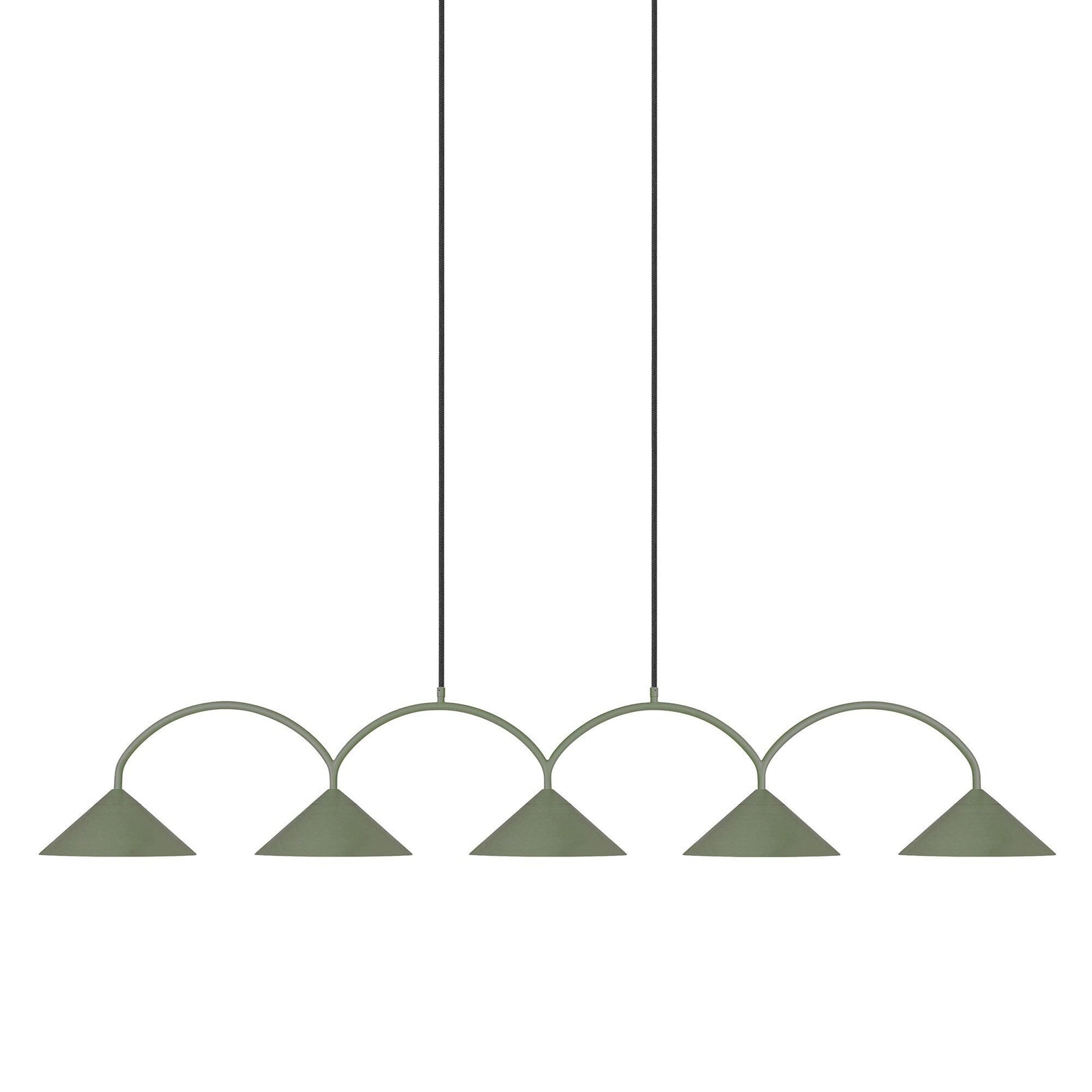 Globen lighting Globen lighting Pendel Curve 5 lampe, grøn – vinkelbillede (Lampe)