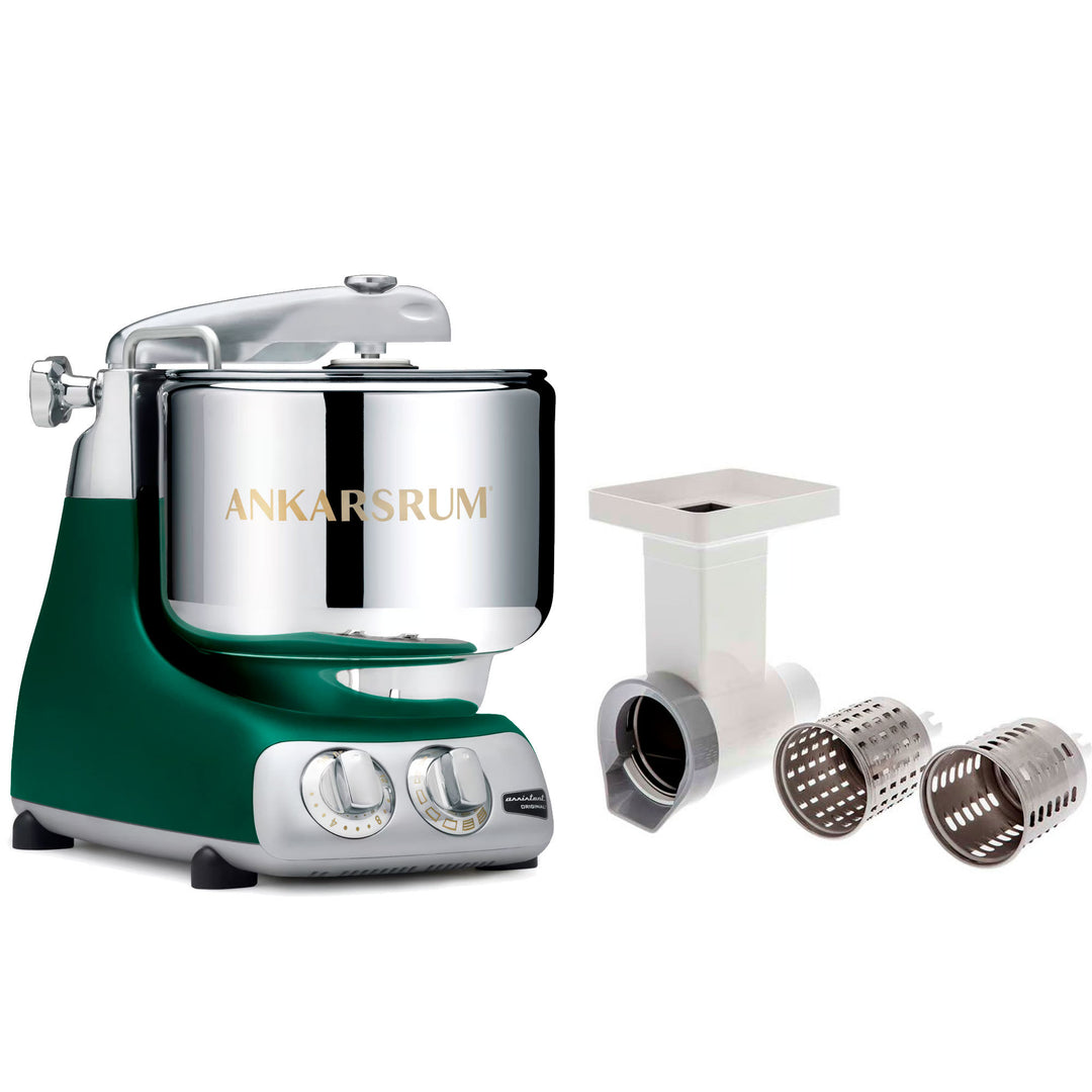 Ankarsrum Ankarsrum Assistent Original AKM6230 Forest Green + Grøntsagssnitter – produktfoto (Røremaskiner)