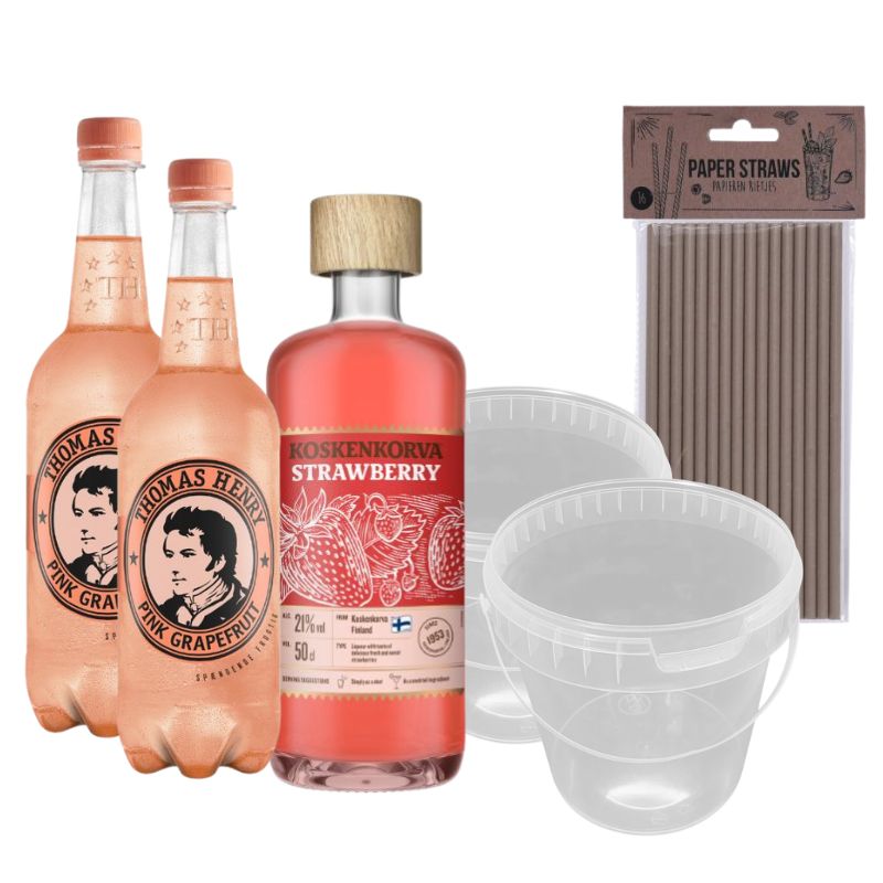 Produktbillede af ï»¿Strawberry Bucket Drinkspakke på tilbud i brug