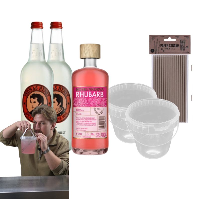 Produktbillede af ï»¿ï»¿Rhubarb Ginger Bucket Drinkspakke på tilbud i brug