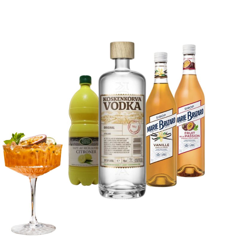 Produktbillede af Pornstar Martini Cocktailpakke på tilbud i premium kvalitet