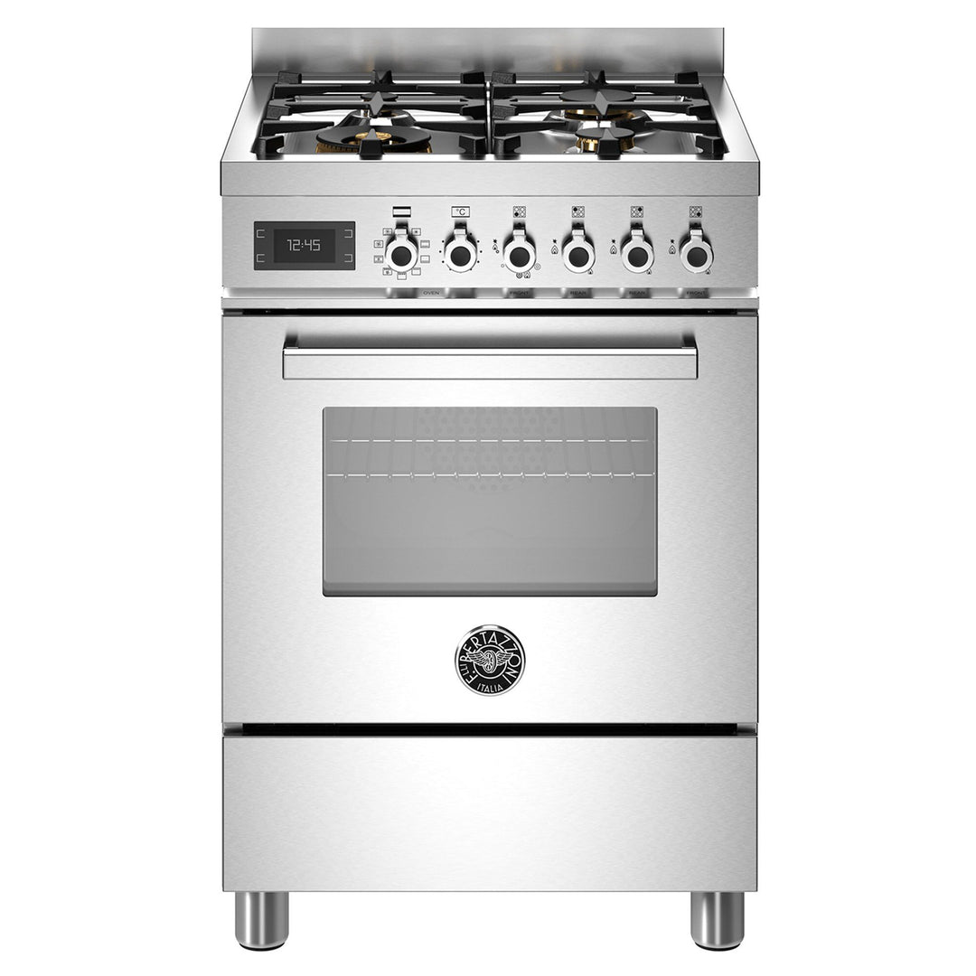 Bertazzoni Bertazzoni PRO64L1EXT Professional gaskomfur med ovn, 60 cm, rustfrit stål ❤ billede i brug (Gasblus)