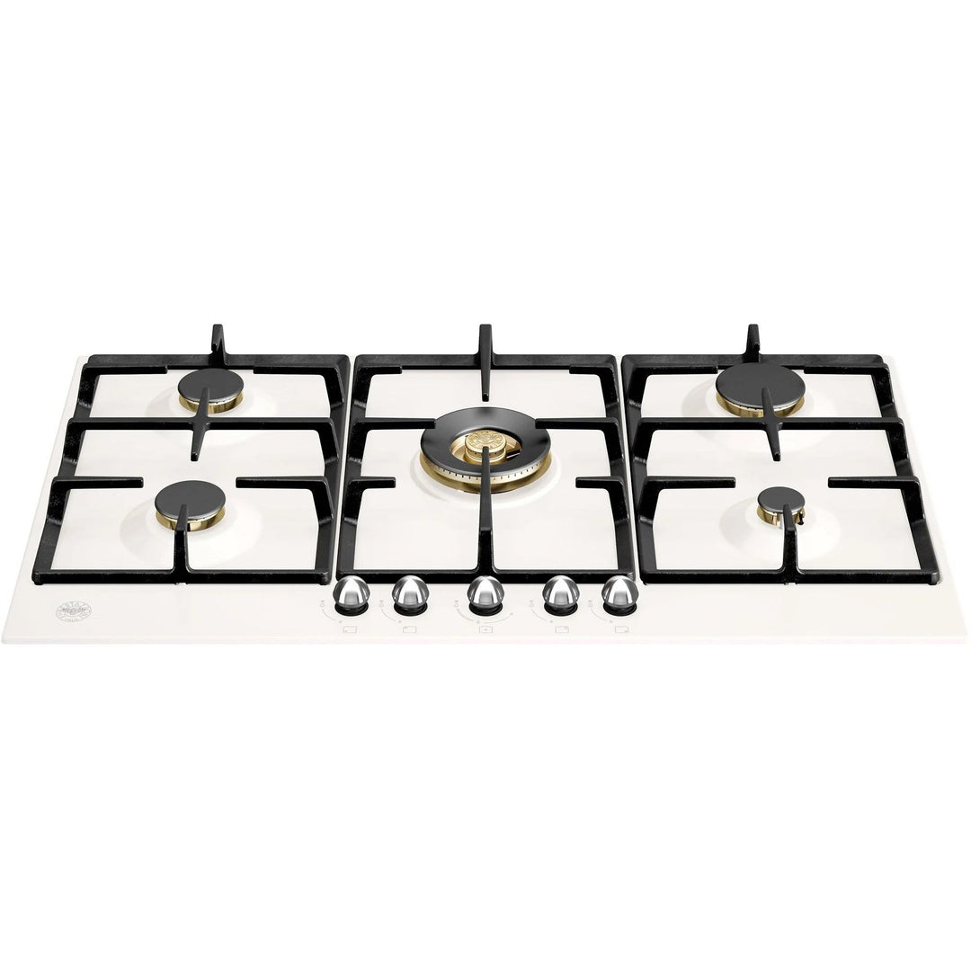 Bertazzoni Bertazzoni P905CHER Heritage Gaskomfur 90 cm, Hvid / Krom ❤ produktfoto (Komfurer)