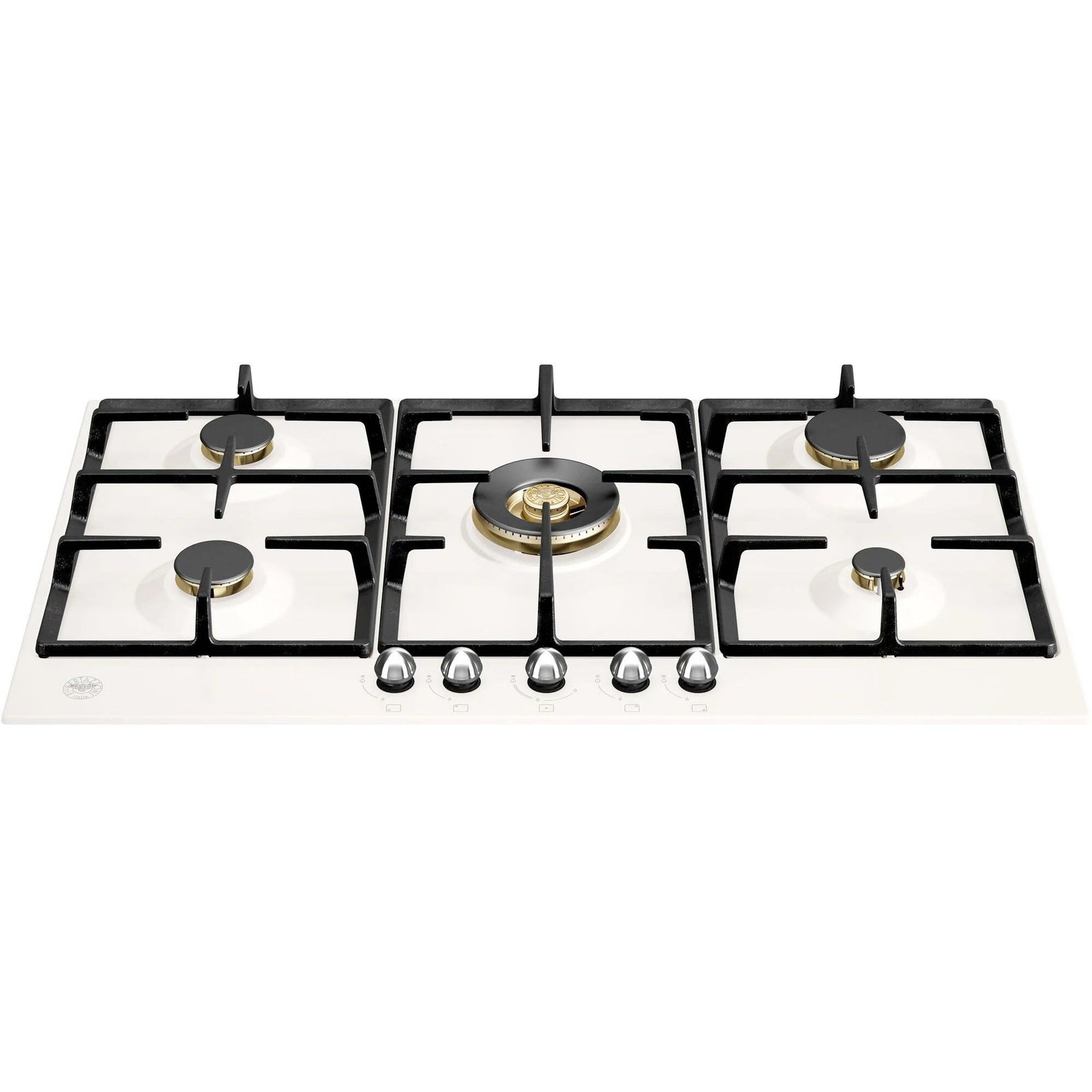 Bertazzoni Bertazzoni P905CHER Heritage Gaskomfur 90 cm, Hvid / Krom ❤ produktfoto (Komfurer)