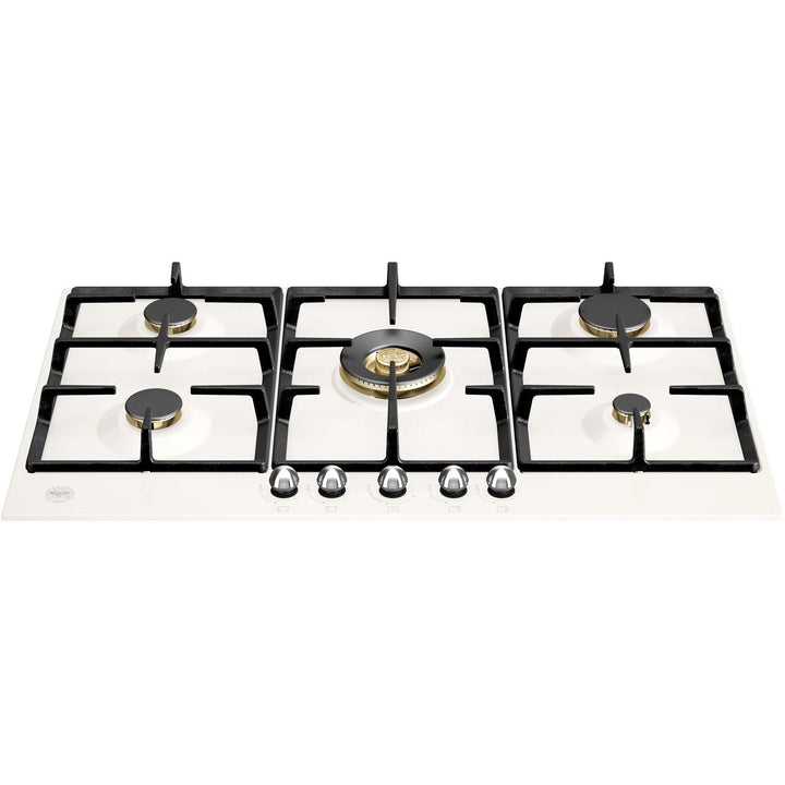 Bertazzoni Bertazzoni P905CHER Heritage Gaskomfur 90 cm, Hvid / Krom ❤ produktfoto (Komfurer)