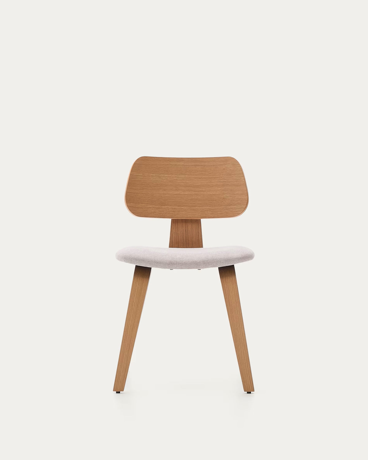 Kave Home Gena spisebordsstol i beige chenille stof og natur egefinér