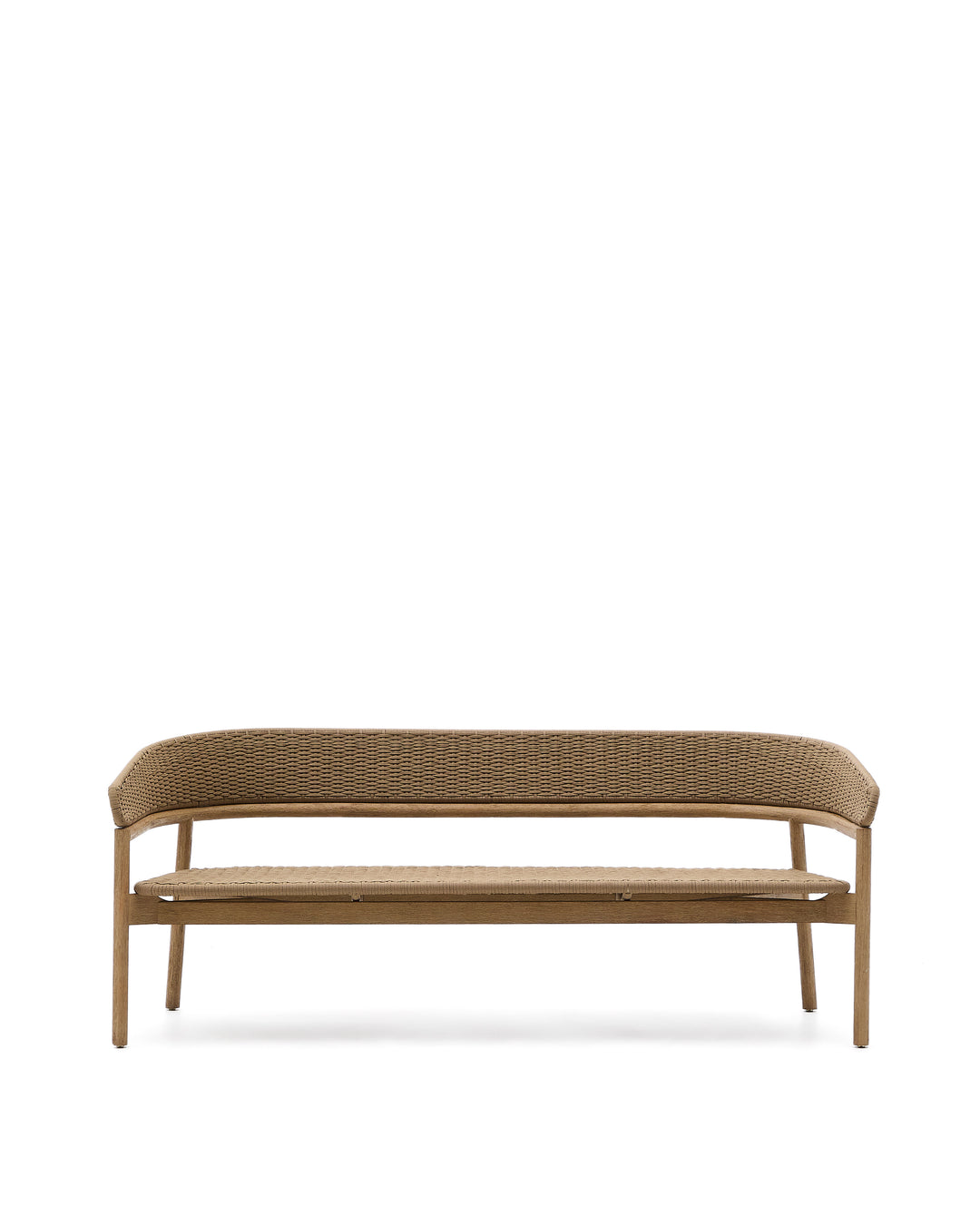 KAVE HOME Arinella 3-pers. havesofa m. armlæn natur akacietræ og beige tovsnor
