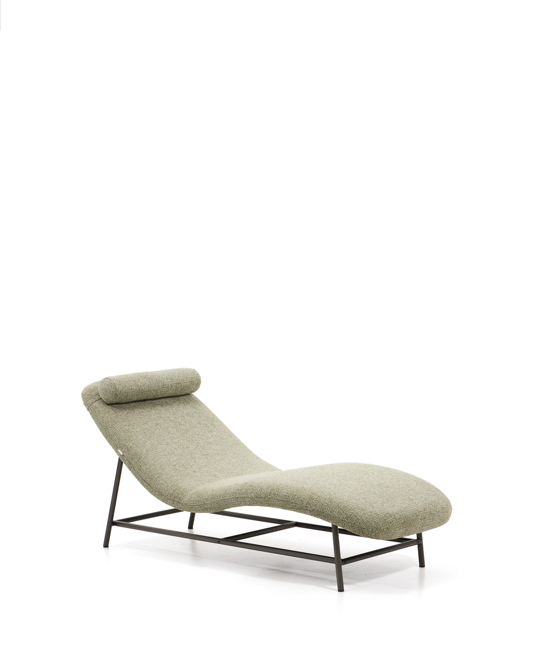 KAVE HOME Osla chaiselong grøn chenille og børstet grafit rustfrit stål 175x71,5