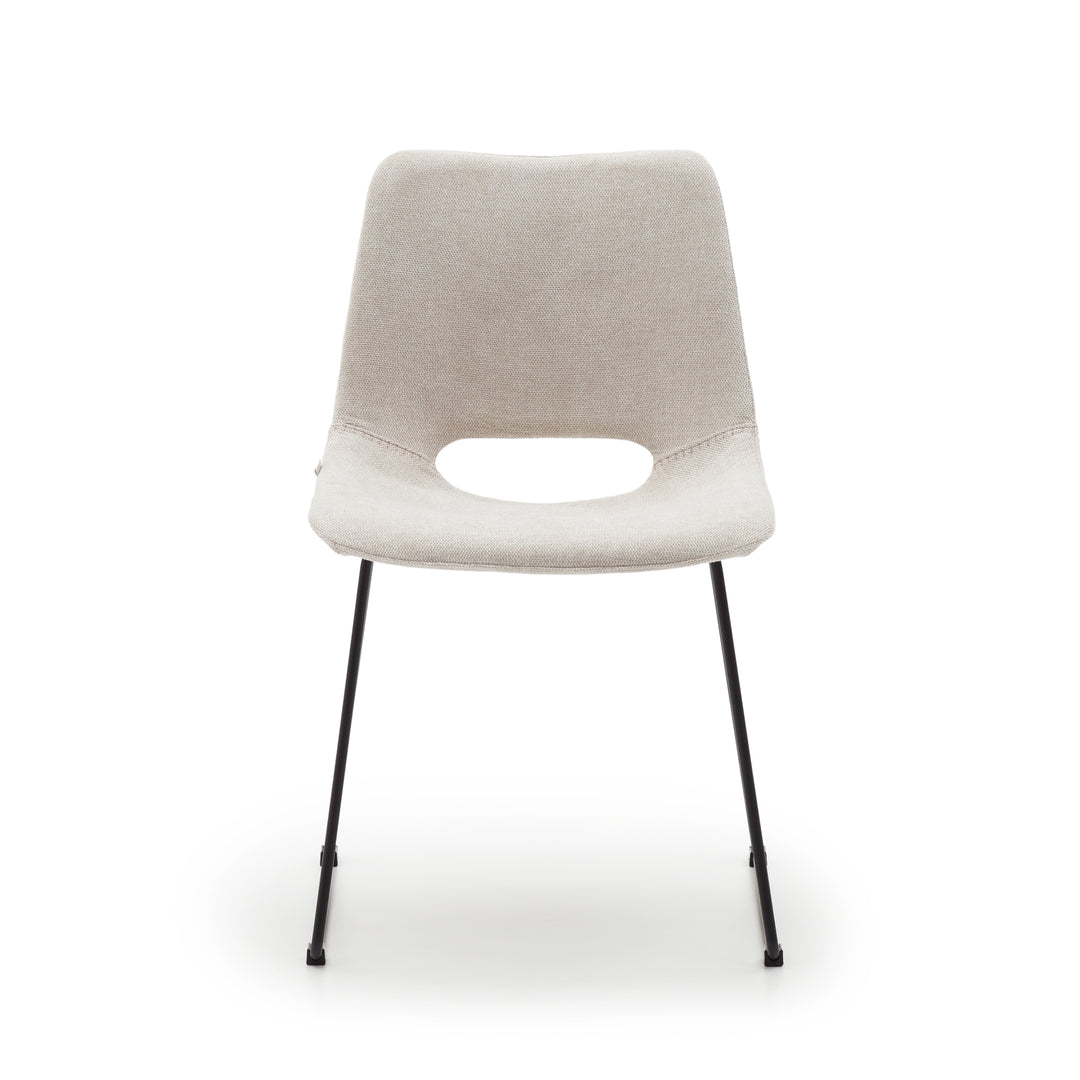 KAVE HOME Zahara spisebordsstol beige stof og sort stål