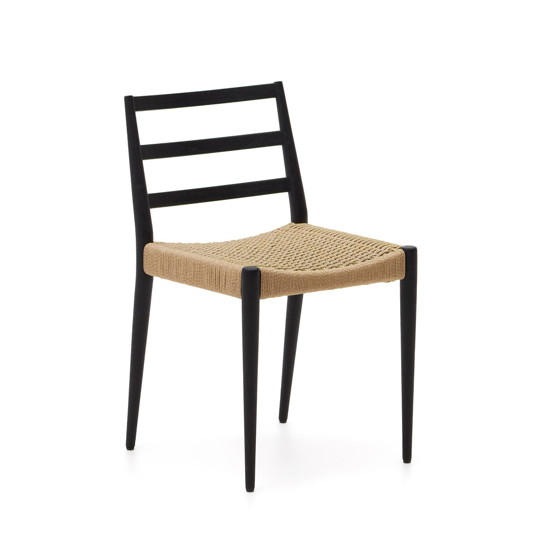 KAVE HOME Analy spisebordsstol natur reb og sort egetræ