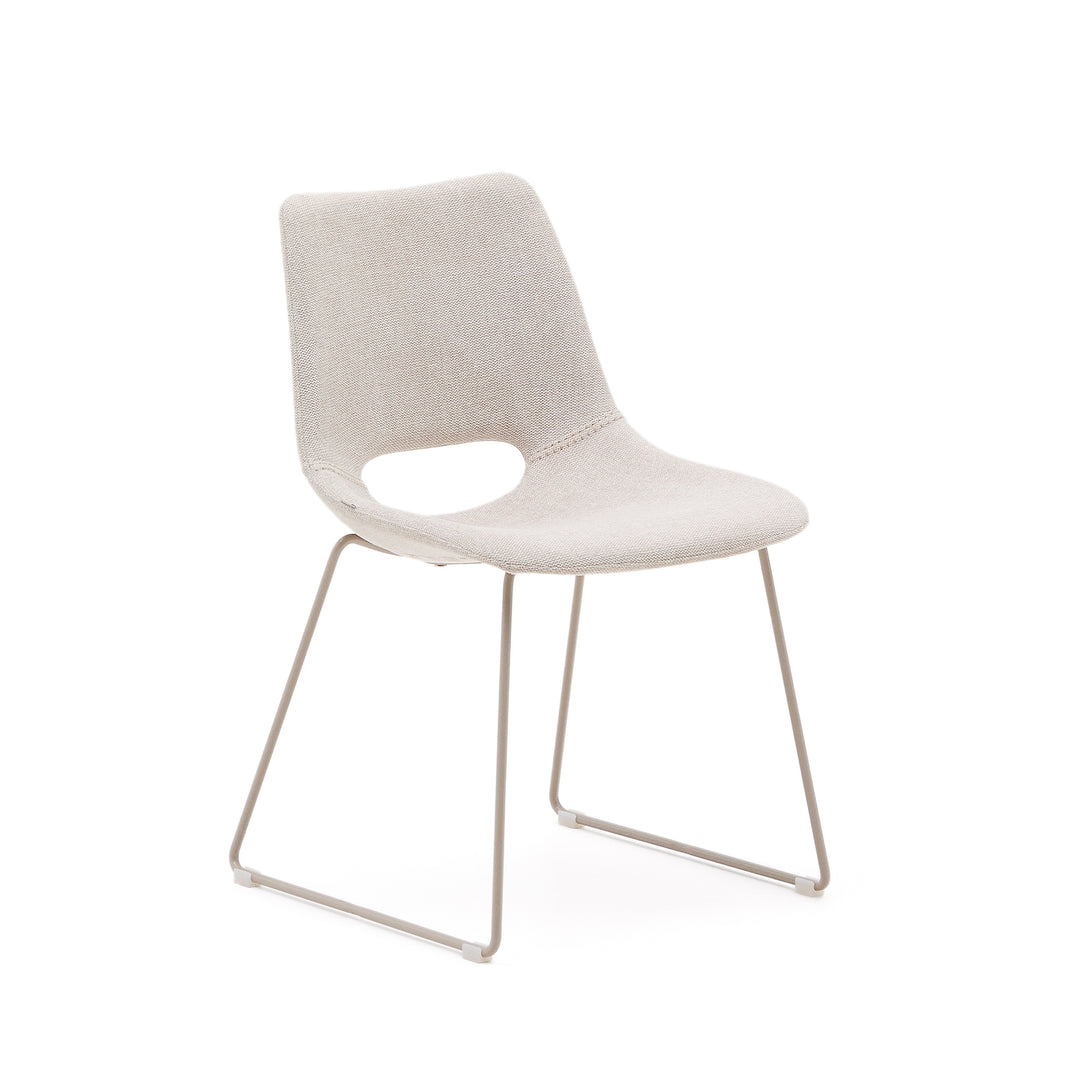 KAVE HOME Zahara spisebordsstol beige stof og beige stål