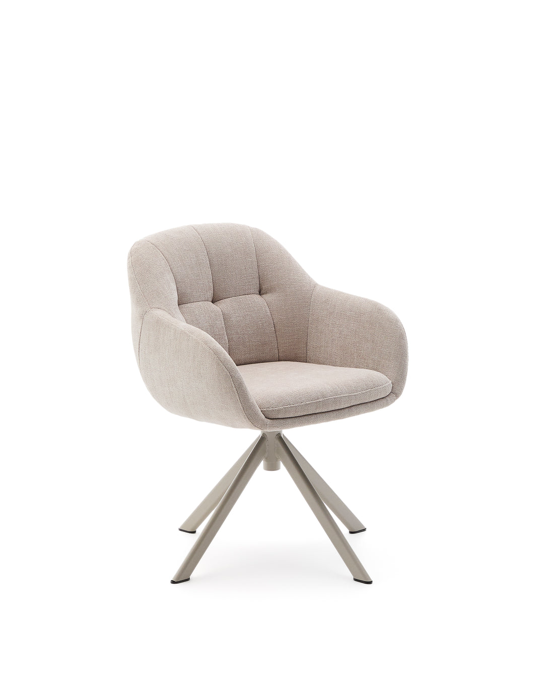 KAVE HOME Dorina drejestol m. armlæn beige chenille og beige stål