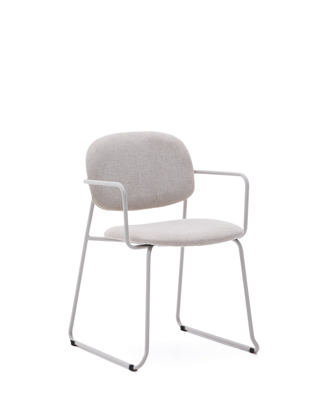 KAVE HOME Meli spisebordsstol m. armlæn beige chenille og beige metal