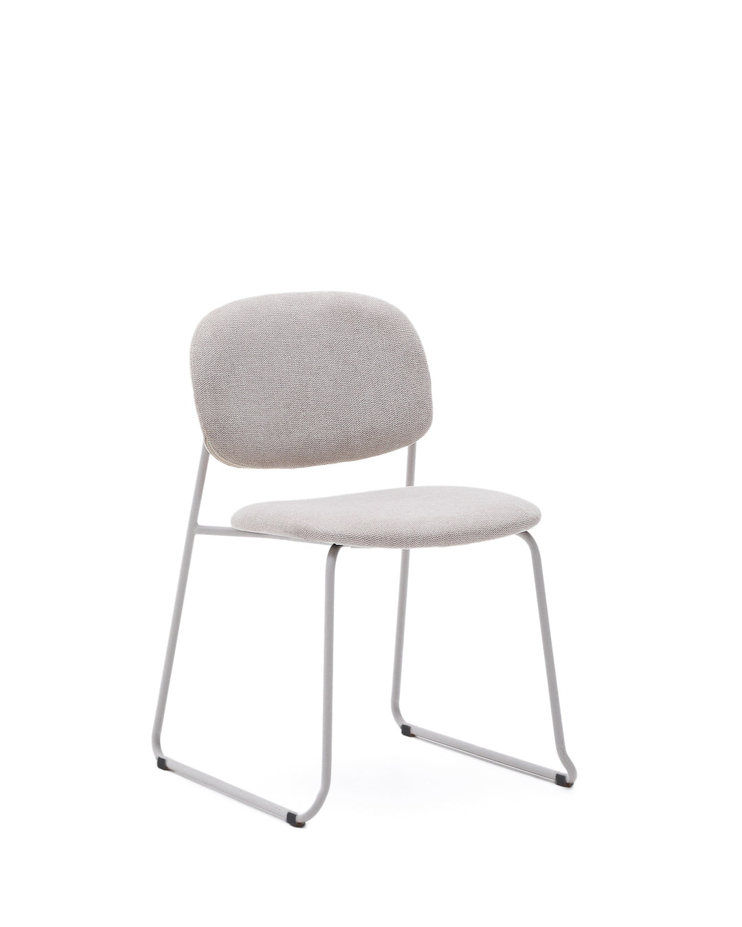 KAVE HOME Meli spisebordsstol stabelbar beige chenille og beige metal
