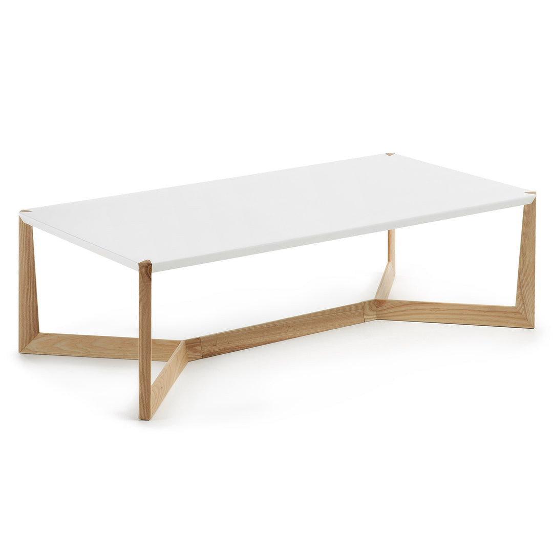 KAVE HOME Duplex sofabord hvid/natur træ rektangulær 120x60