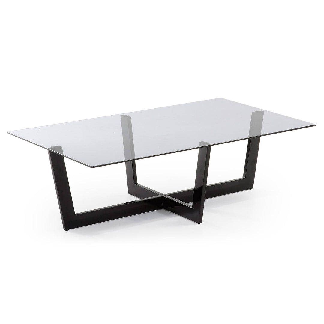 KAVE HOME Plum sofabord grå/sort glas/stål rektangulær 120x70