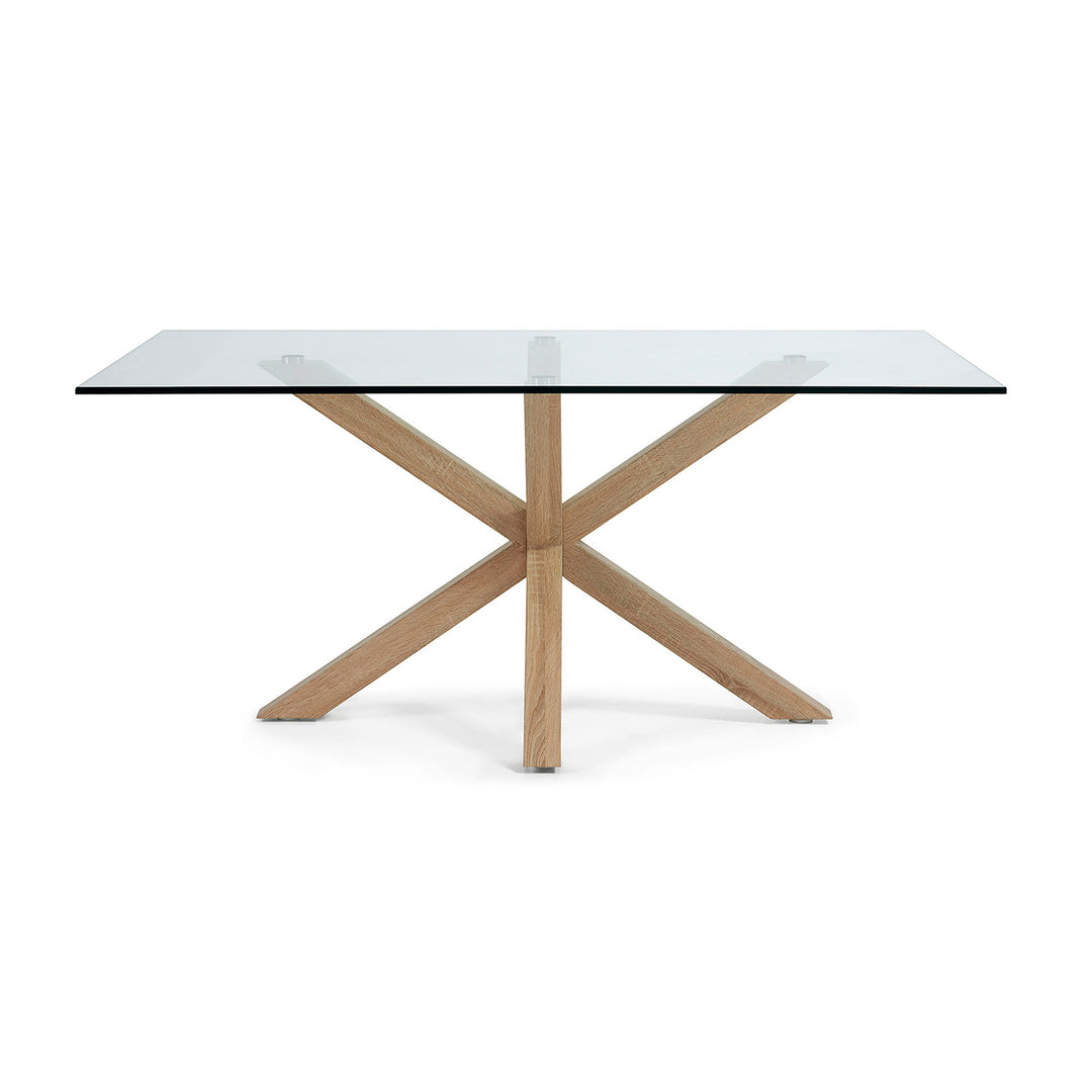 Produktbillede af KAVE HOME Arya spisebord klar glas og natur stål 180x100 i premium kvalitet