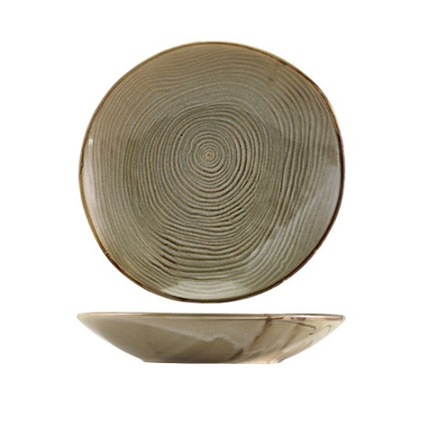 Produktbillede af Dyb Tallerken / Skål 26cm Grey Organic Coupe Terra på tilbud – premium kvalitet og detaljer