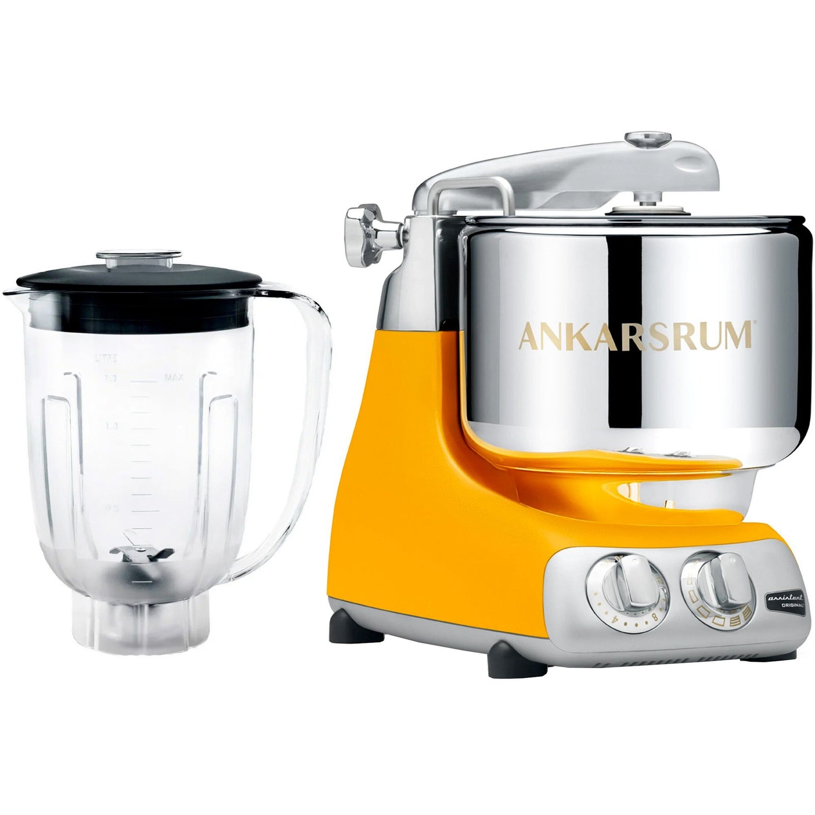Ankarsrum Ankarsrum Assistent AKM 6230 røremaskine + blender, sunbeam yellow – vinkelbillede (Røremaskiner)