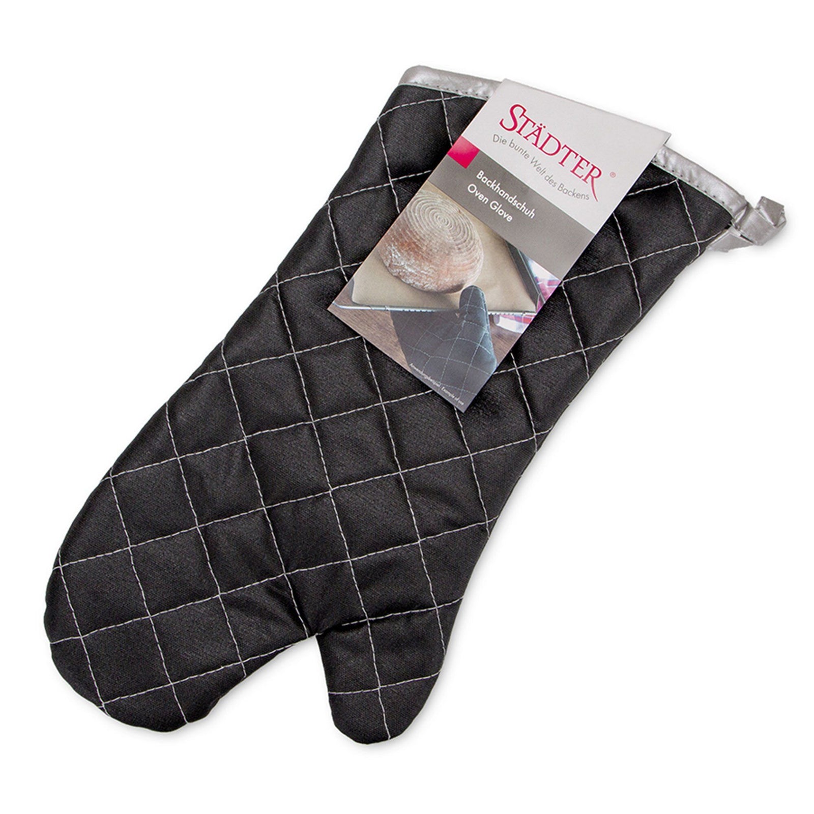 Städter Städter Ovnhandske, sort – vinkelbillede (Grydelap)